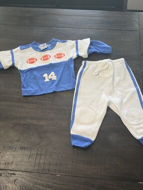 Vintage Baby Boy, Toy Box Football Embroidered Outfit. 12M. Used.